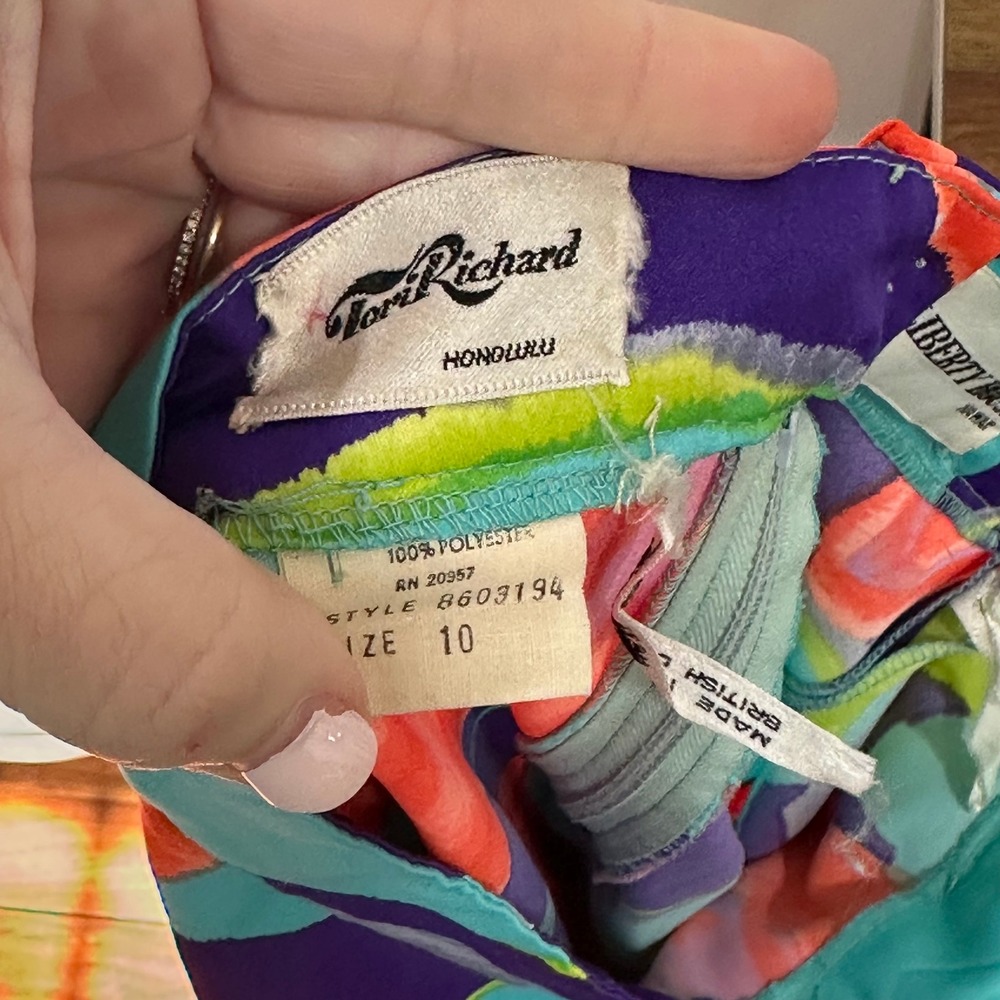 Tori Richard Womens Skirt Liberty House Hawaii 10 Maxi Bright Multi Color A Line - Picture 5 of 9